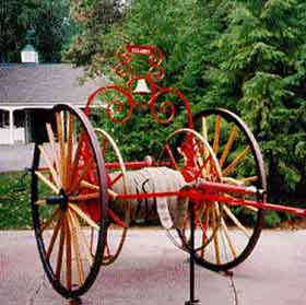 Thumbnail image of nineteenth century fire hose cart.