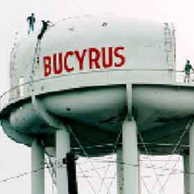Thumbnail image of a water tower in Bucyrus, Ohio.